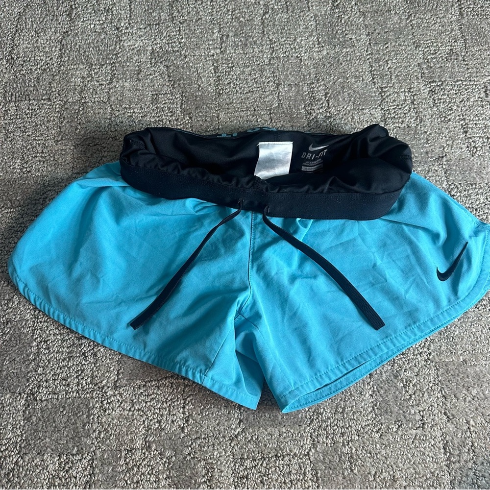 Nike Aqua Blue Athletic Running Shorts - Picture 2 of 6